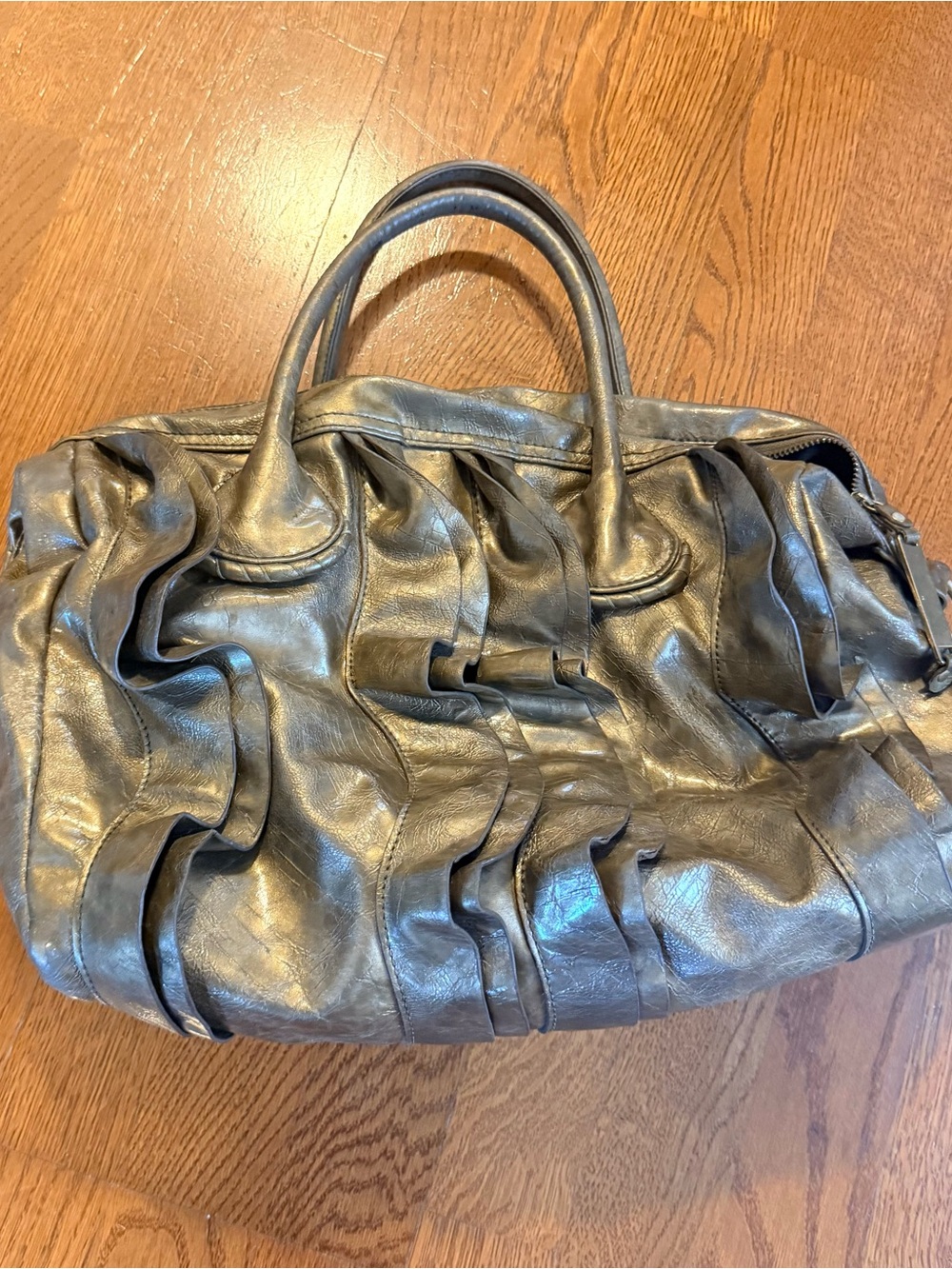 Steve Madden Gold Metallic Ruffle Handbag